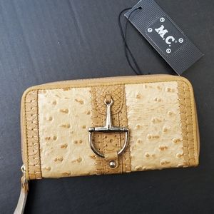 M.C. Genuine Leather Wallet Beige